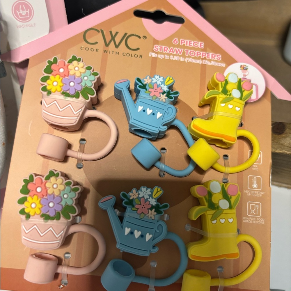 CWC Floral Water Bottle Pouch and CWC Spring Straw Toppers - Picture 2 of 3